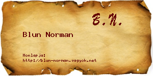 Blun Norman névjegykártya